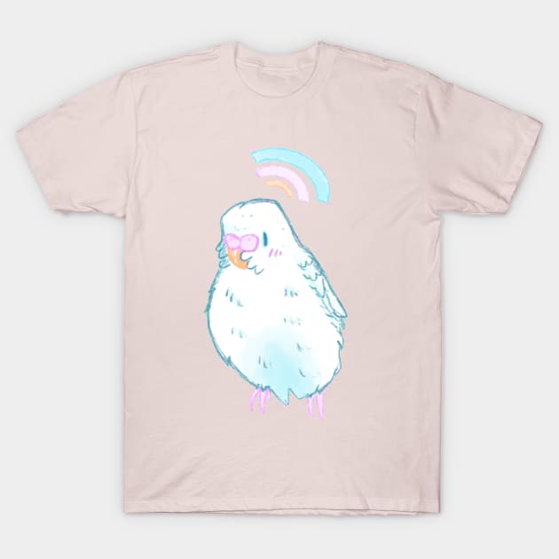 Sweet White Budgie T-Shirt by JessaCreation